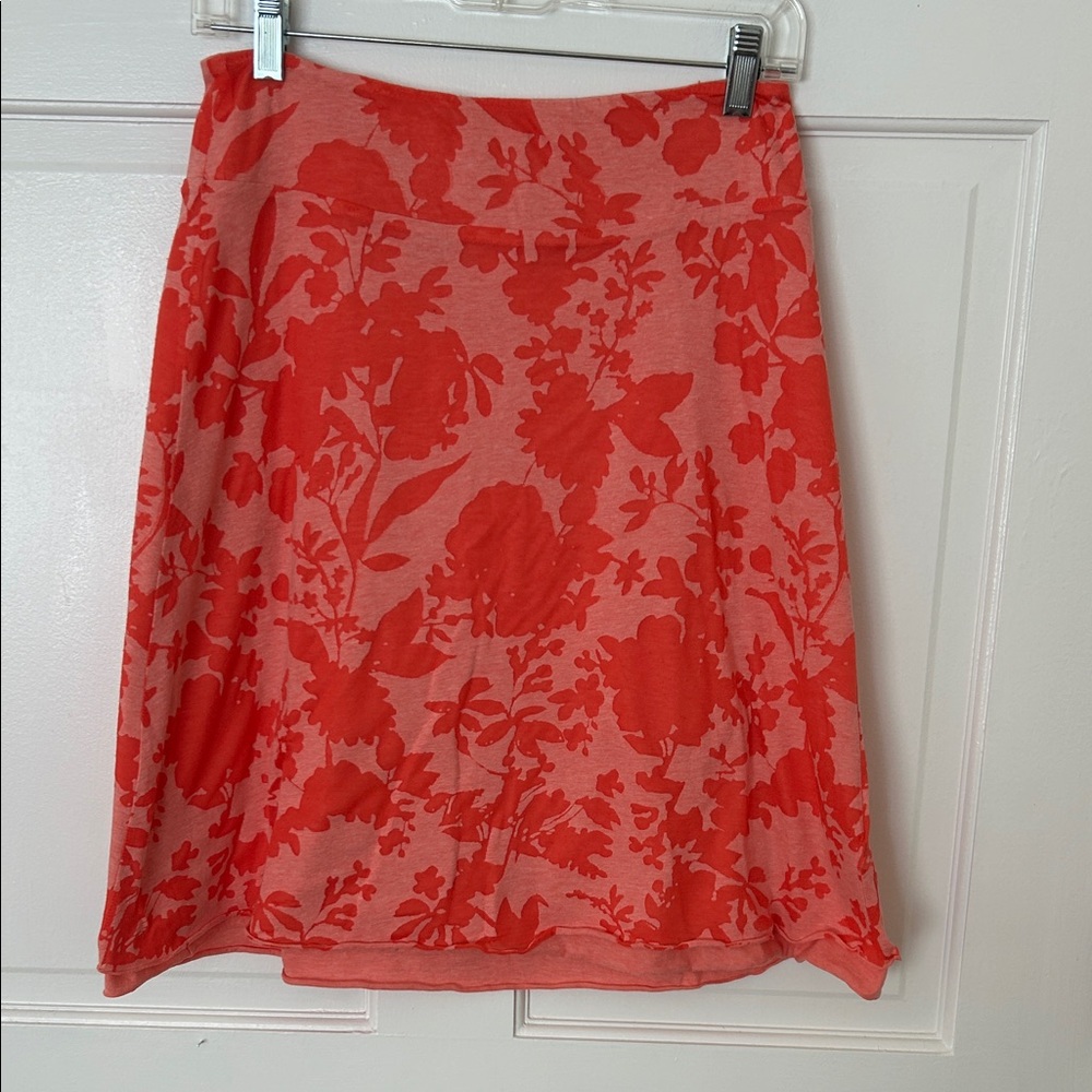 Dakini Floral Orange Midi Skirt XS